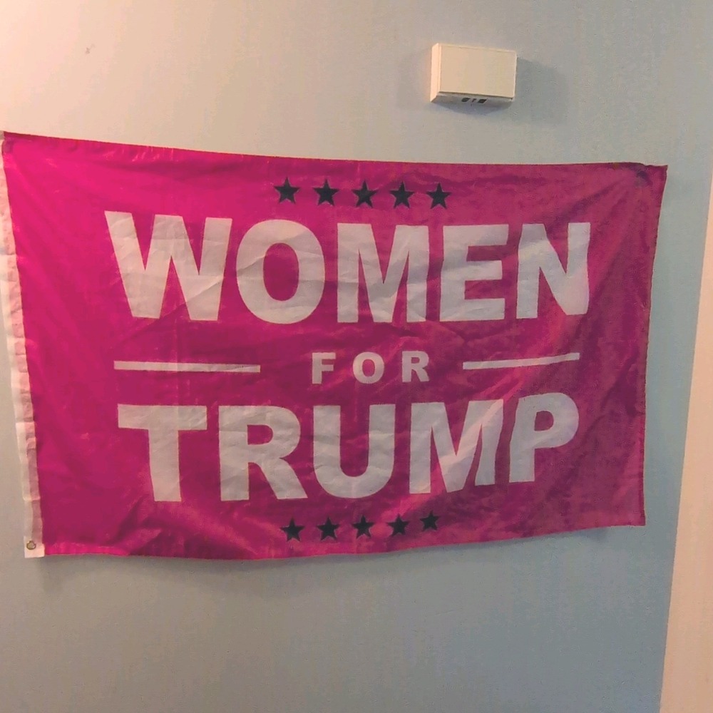 Women for Trump Pink Fabric Flag Donald Trump Campaign with Grommets